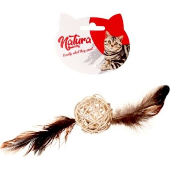 Natura Tüylü Bambu Top Kedi Oyuncak 20 cm resmi